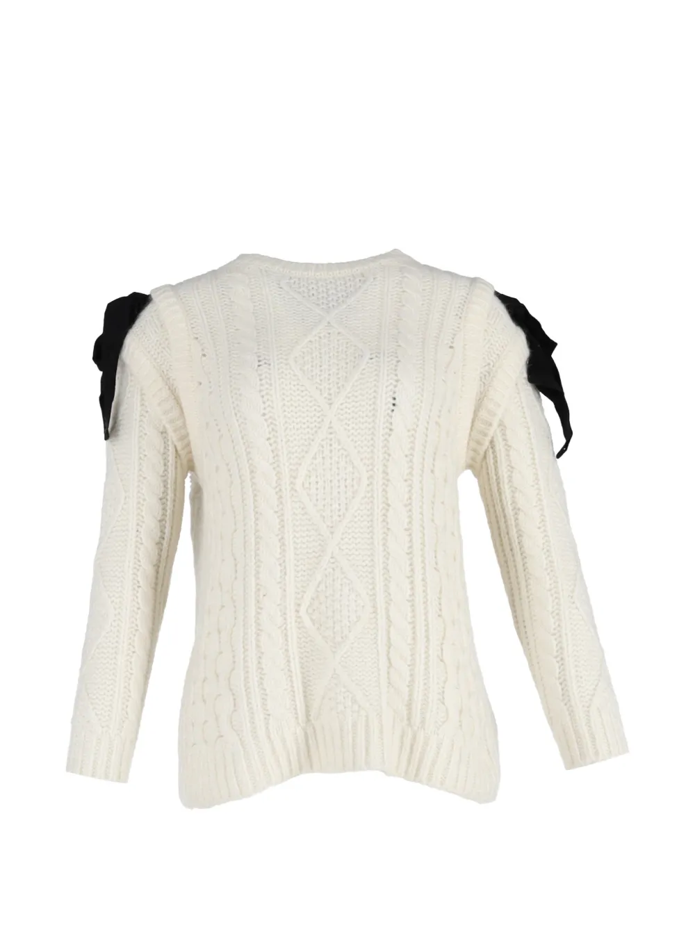 Red Valentino Vintage cable-knit bow-detail jumper - Bianco