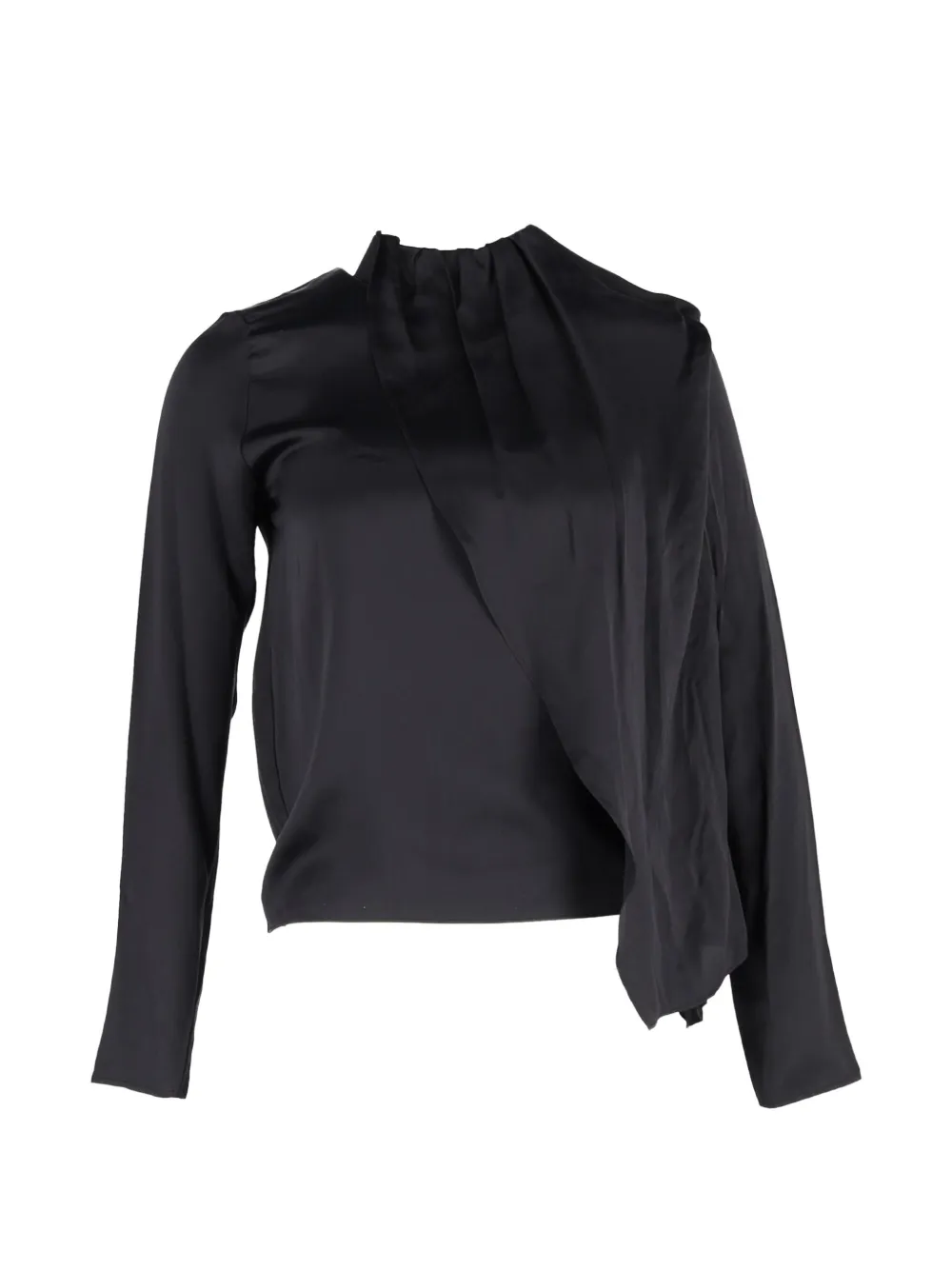 Dodo Bar Or Berna silk draped scarf blouse - Nero