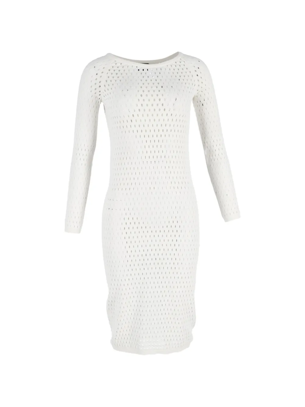 Tom Ford Vintage perforated fitted midi dress - Bianco