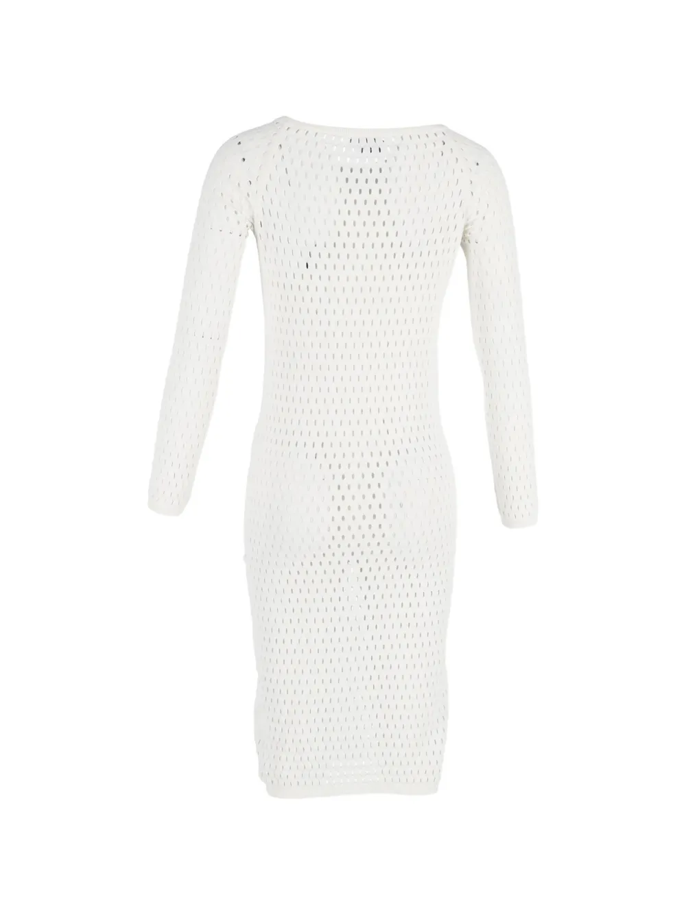 Tom Ford Vintage perforated fitted midi dress - Wit