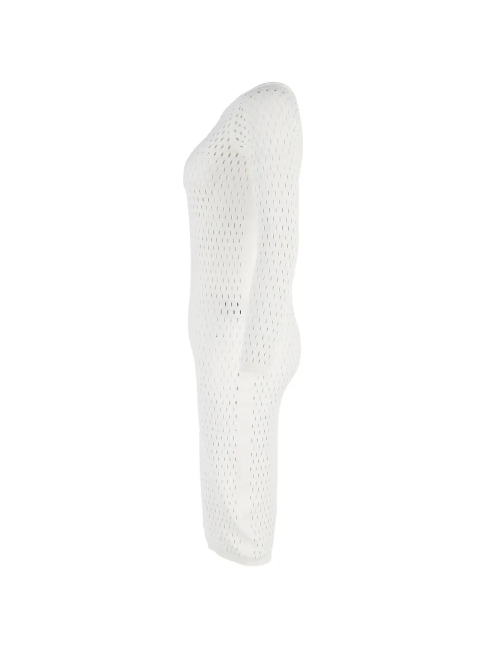 Perforated Fitted Midi Dress