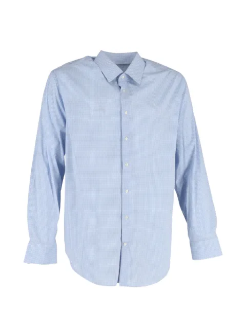 Giorgio Armani Pre-Owned camisa manga larga con estampado de cuadros