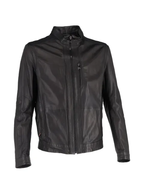 BOSS zipped leather jacket