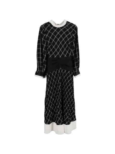 Self-Portrait check-pattern midi dress