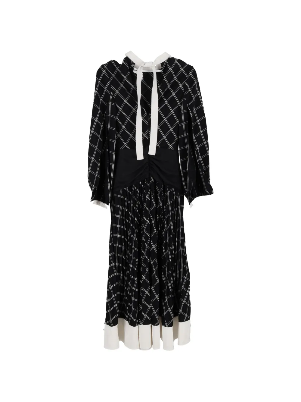 Self-Portrait check-pattern midi dress - Zwart