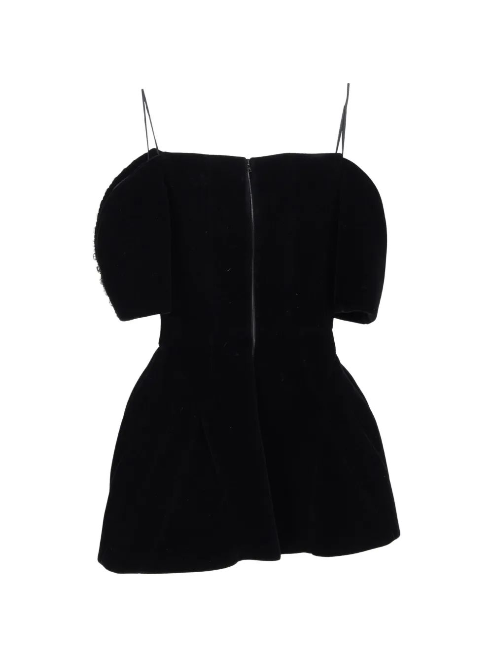 David Koma embellished-trim velvet mini dress - Zwart