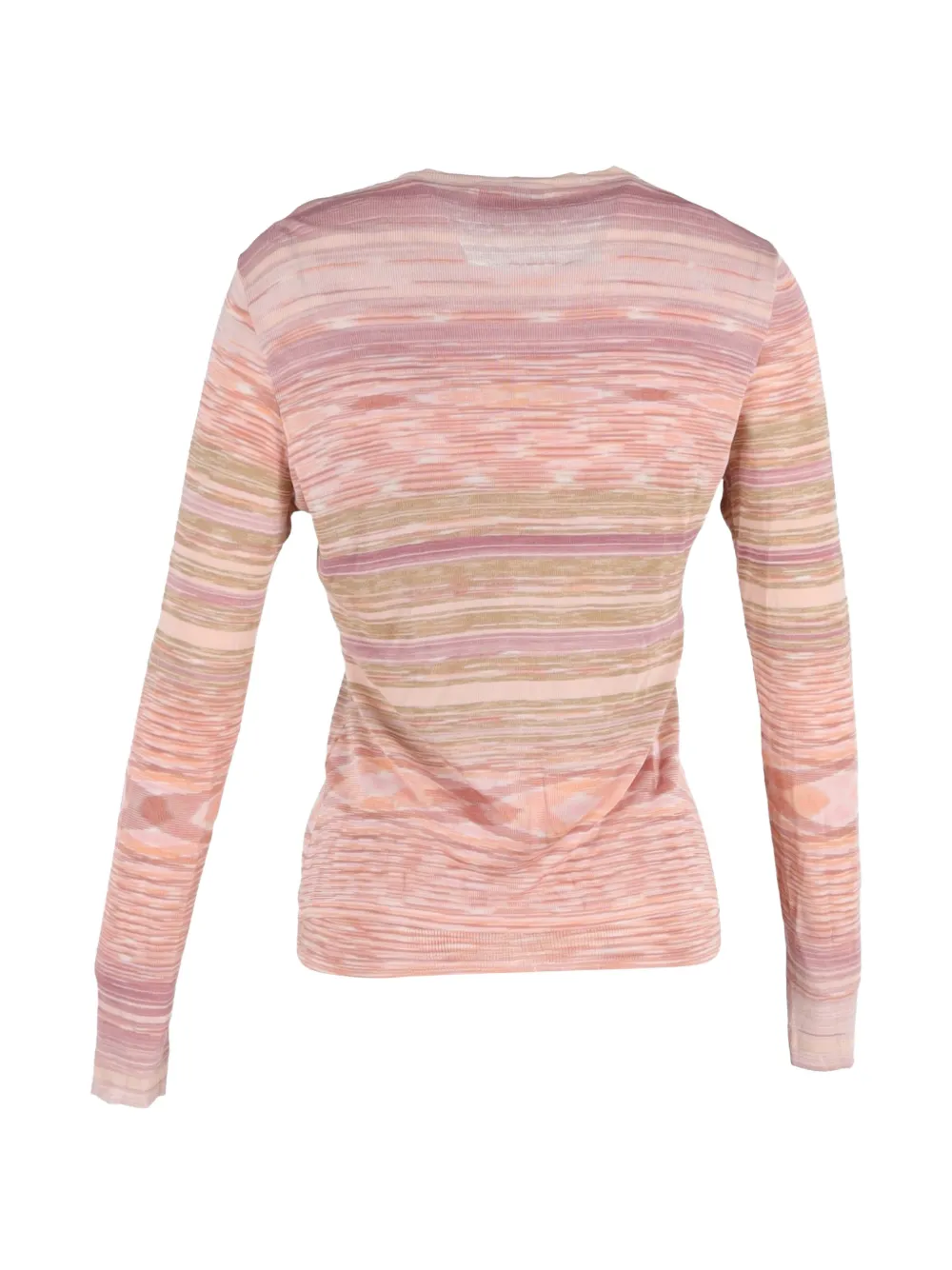 Striped Knit Button-Fastening Cardigan
