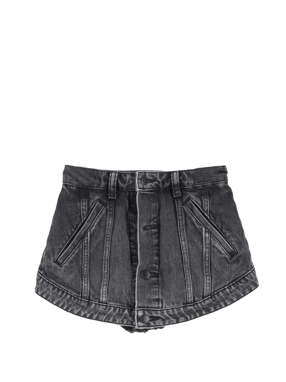 Pre-Owned Alexander Wang buttoned denim skort - Grigio