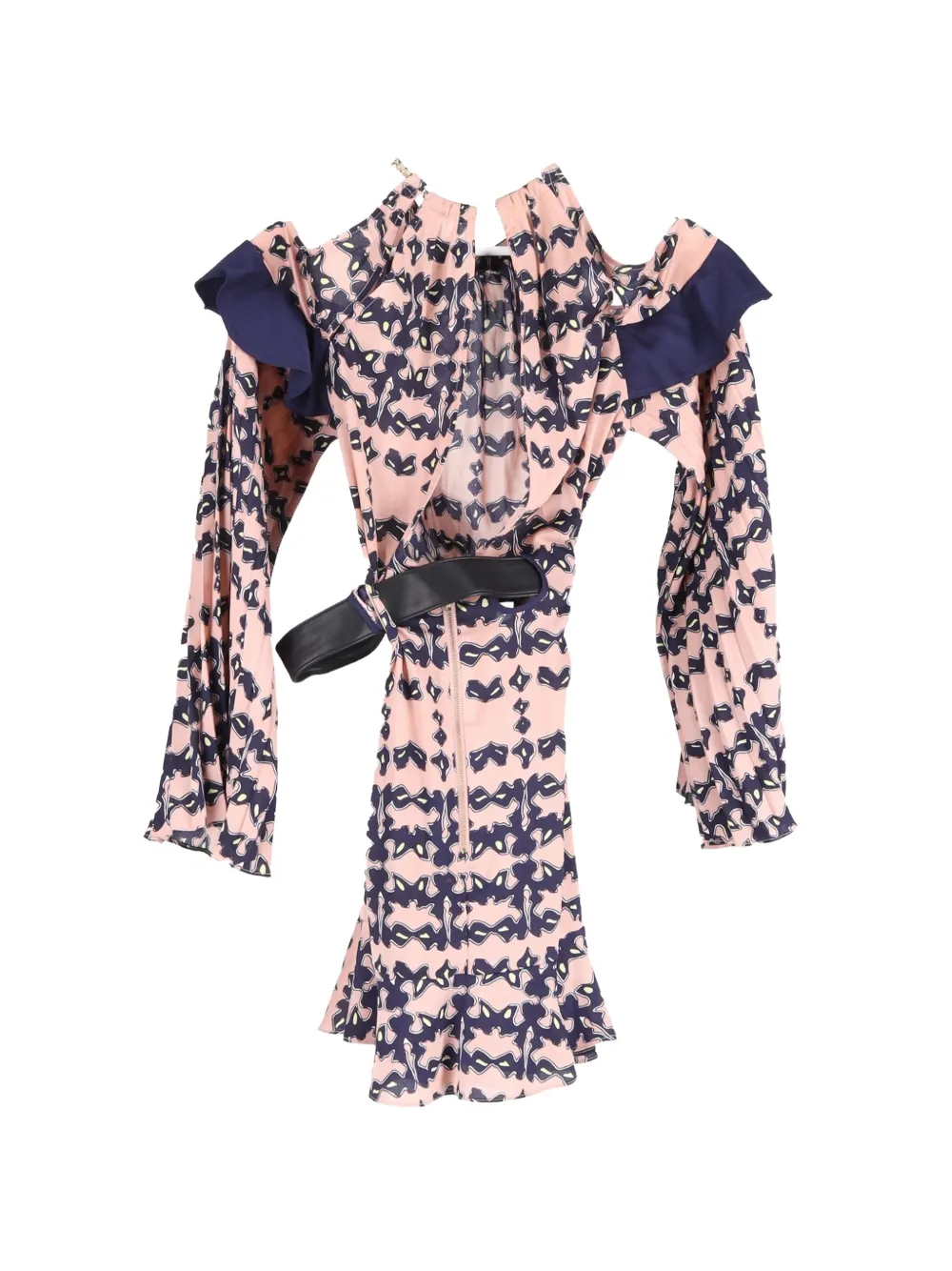 Self-Portrait belted mini dress - Roze