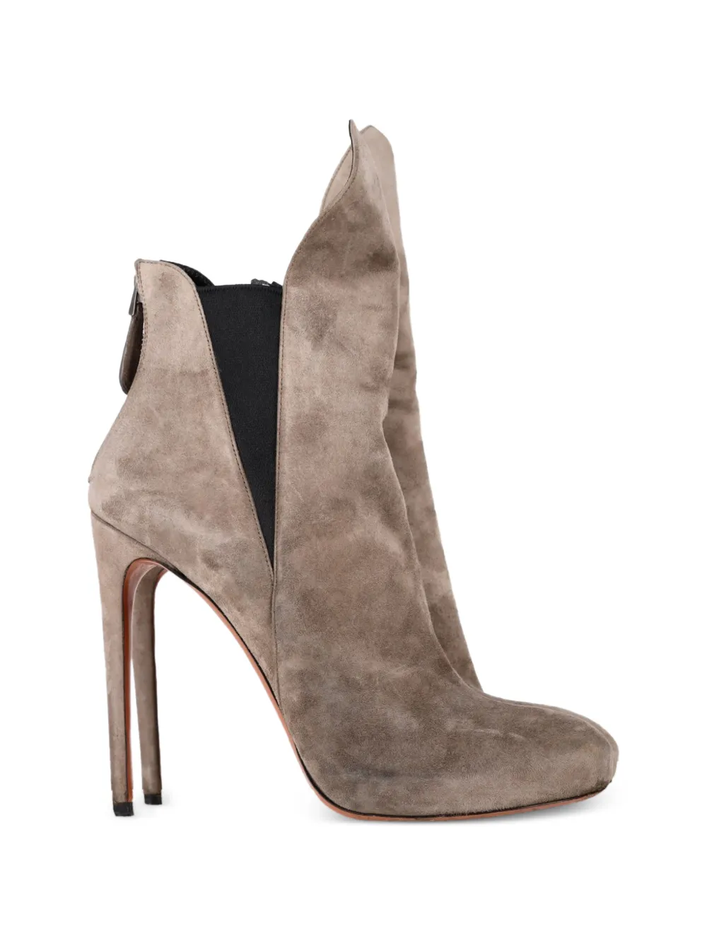 Alaïa Pre-Owned suede rear-zip ankle boots - Grau