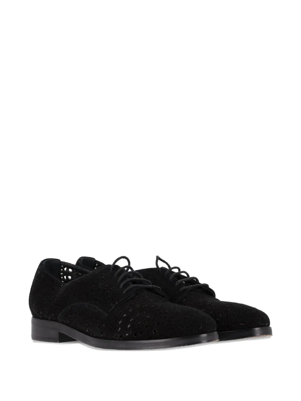 Ala&iuml;a Pre-Owned laser-cut oxford shoes - Zwart
