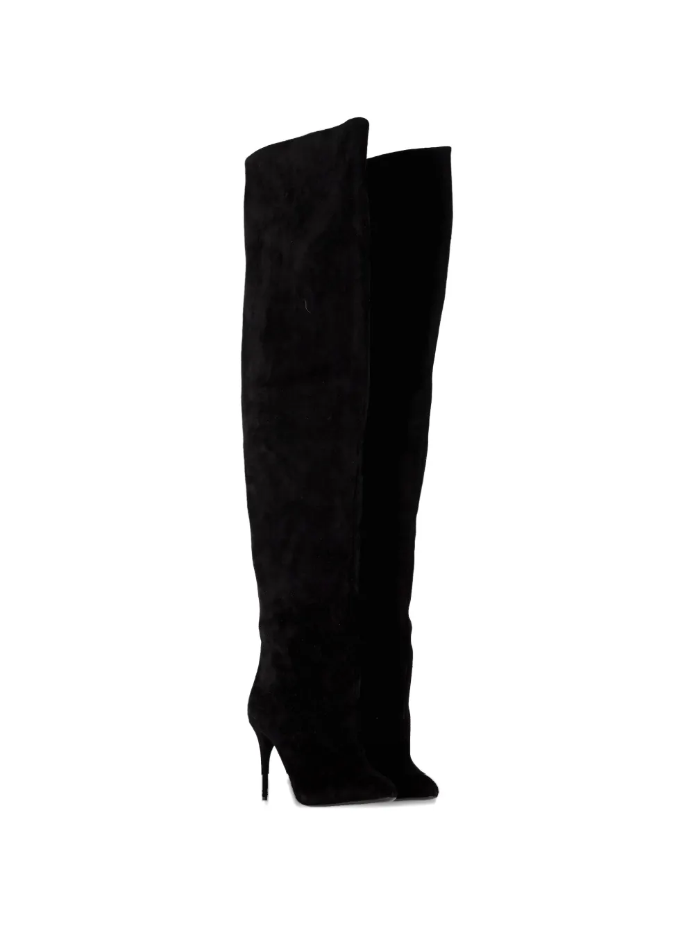 Ala&iuml;a Pre-Owned over-the-knee pointed-toe boots - Zwart