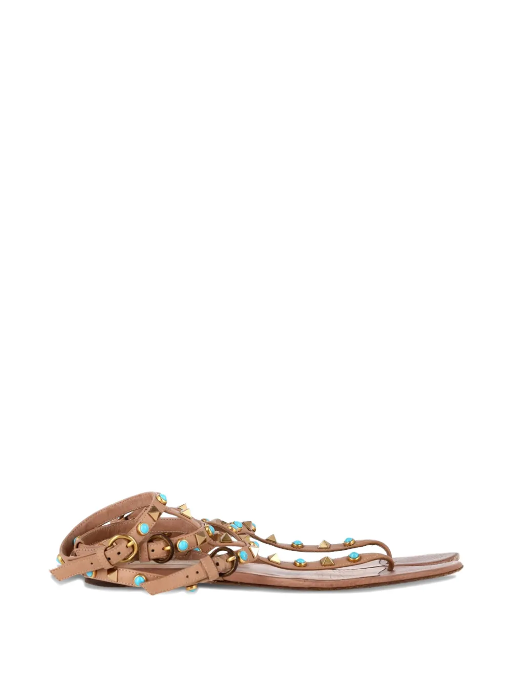 Valentino Garavani Pre-Owned Rockstud strappy thong sandals - Toni neutri