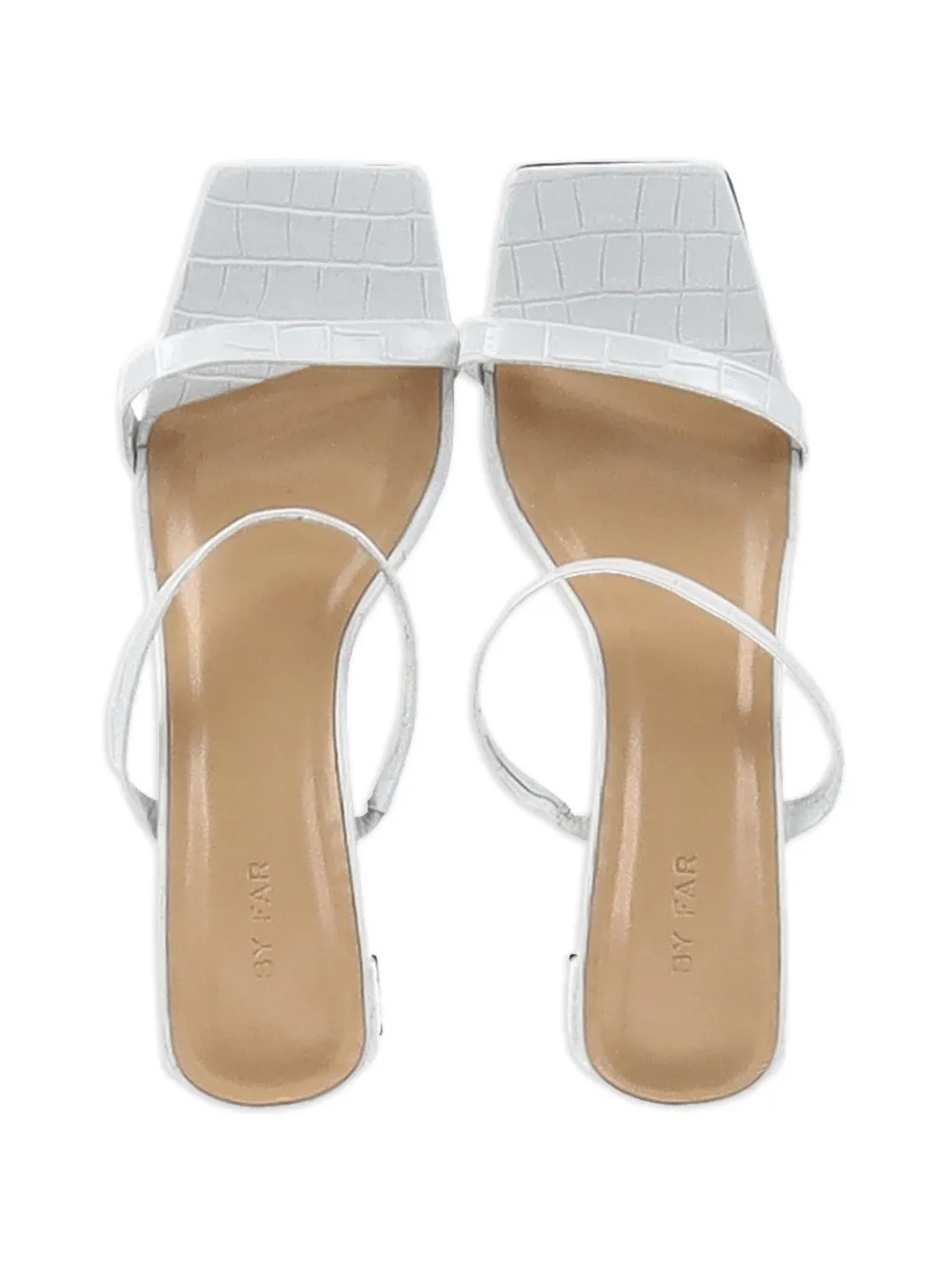 Crocodile-Effect Heeled Sandals