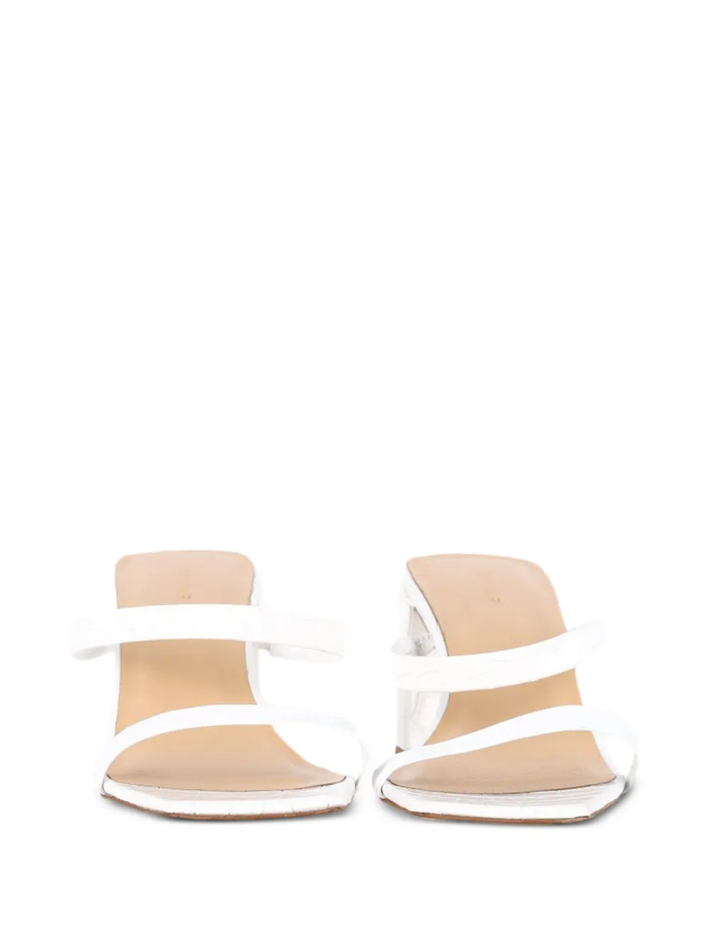 Crocodile-Effect Heeled Sandals