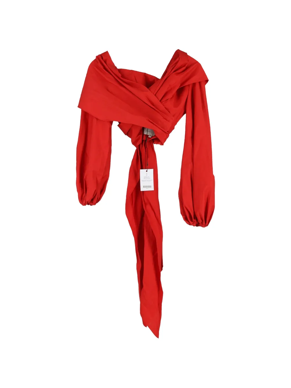 Johanna Ortiz long-sleeve crop top - Rosso