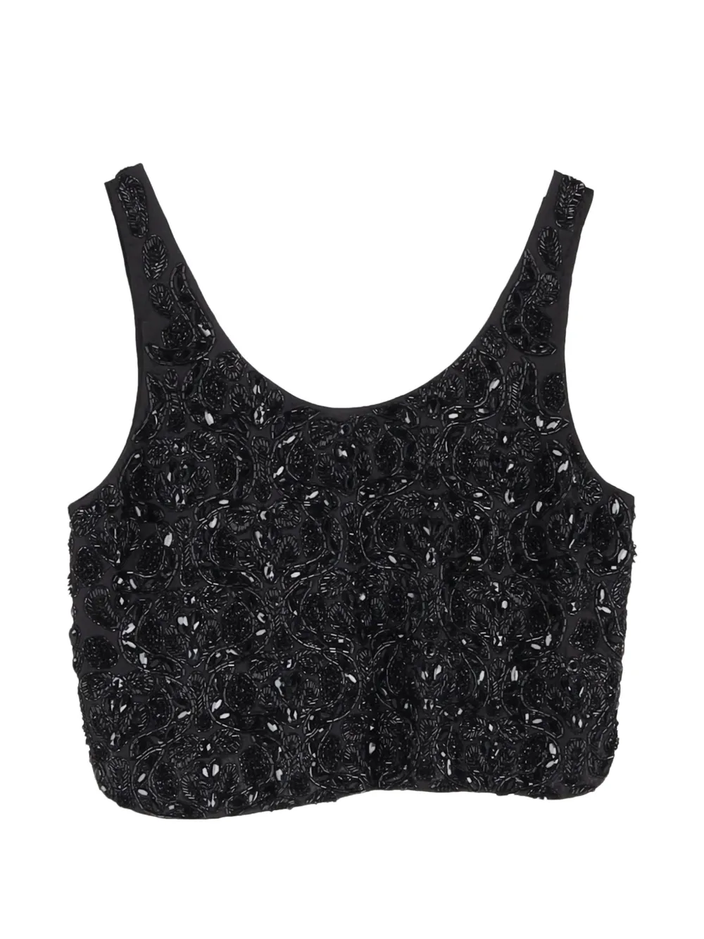 Dries Van Noten Pre-Owned embroidered crop top - Nero