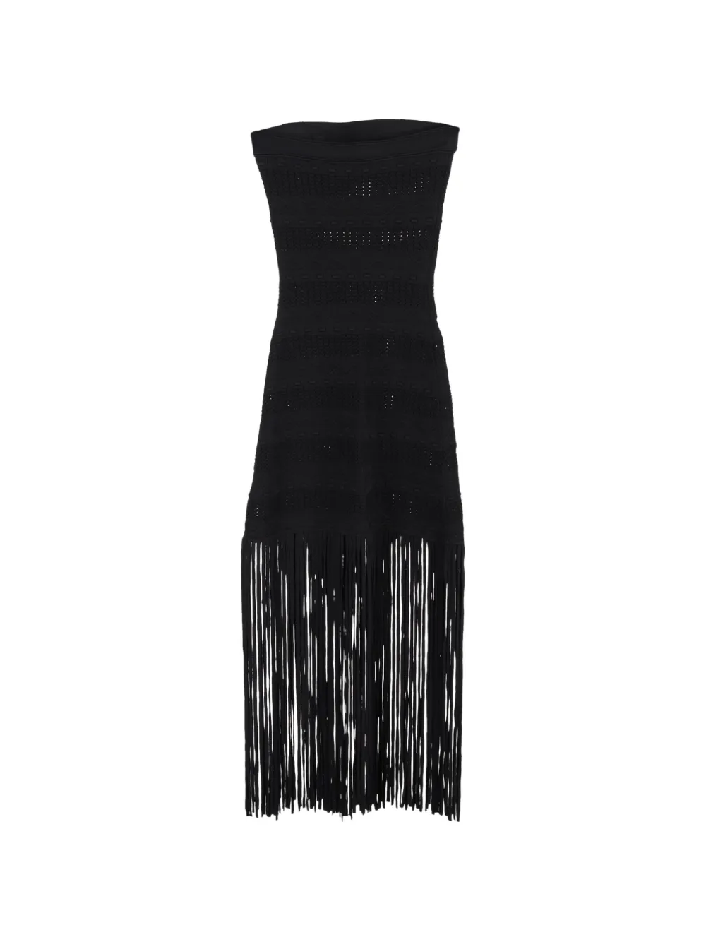 SANDRO Maldives fringed strapless dress - Nero