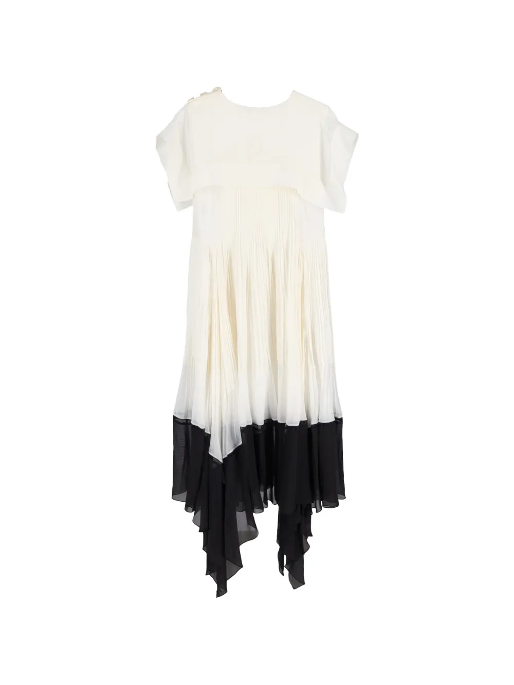 Chlo&eacute; Vintage square-collar pleated midi dress - Wit