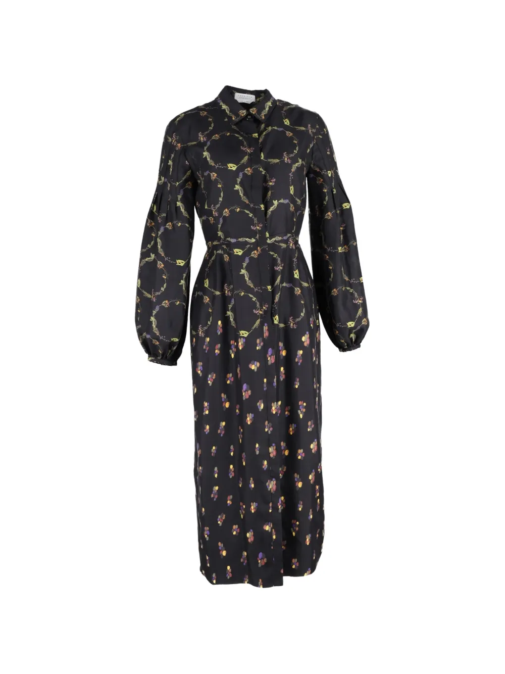 Gabriela Hearst floral-print blouson-sleeve maxi dress - Nero