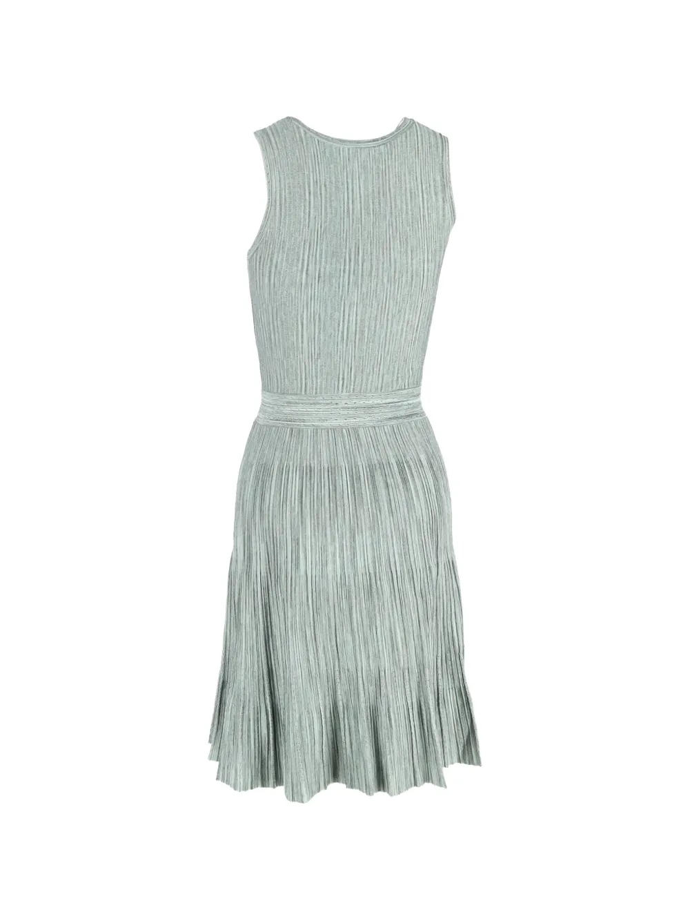 SANDRO knitted perforated midi dress - Groen