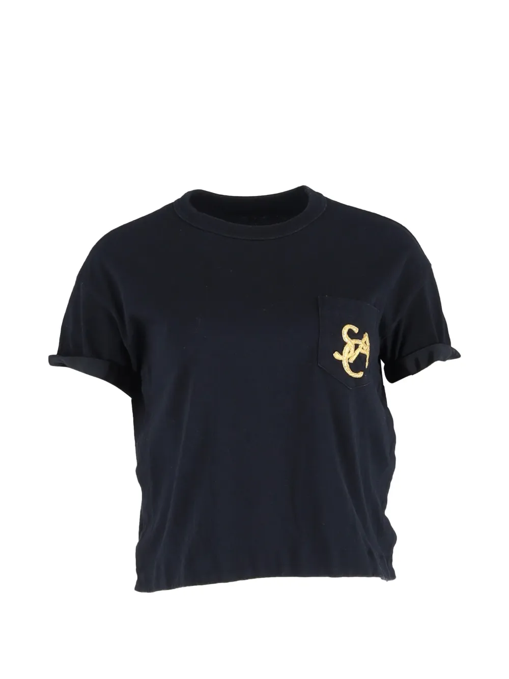 sacai logo-detail crew-neck T-shirt - Blu