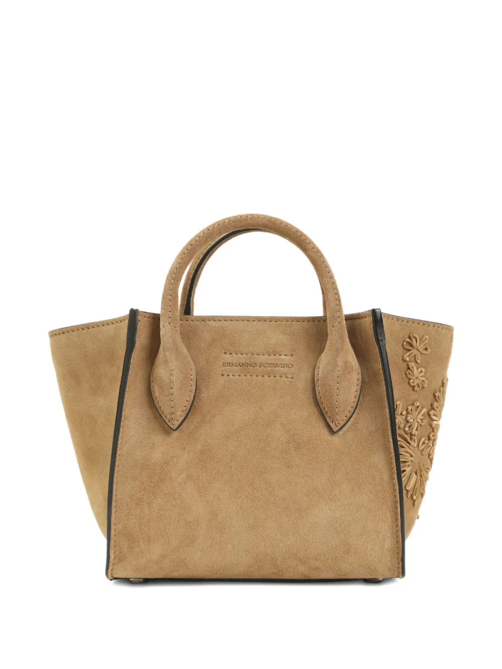 Ermanno Scervino medium Maggie floral-appliqu&eacute; tote bag - Bruin