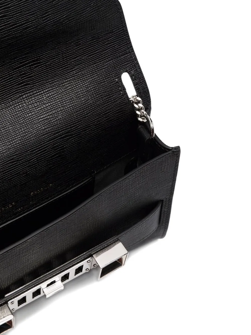 Proenza Schouler Clutch met kettinghengsel en gespsluiting Zwart