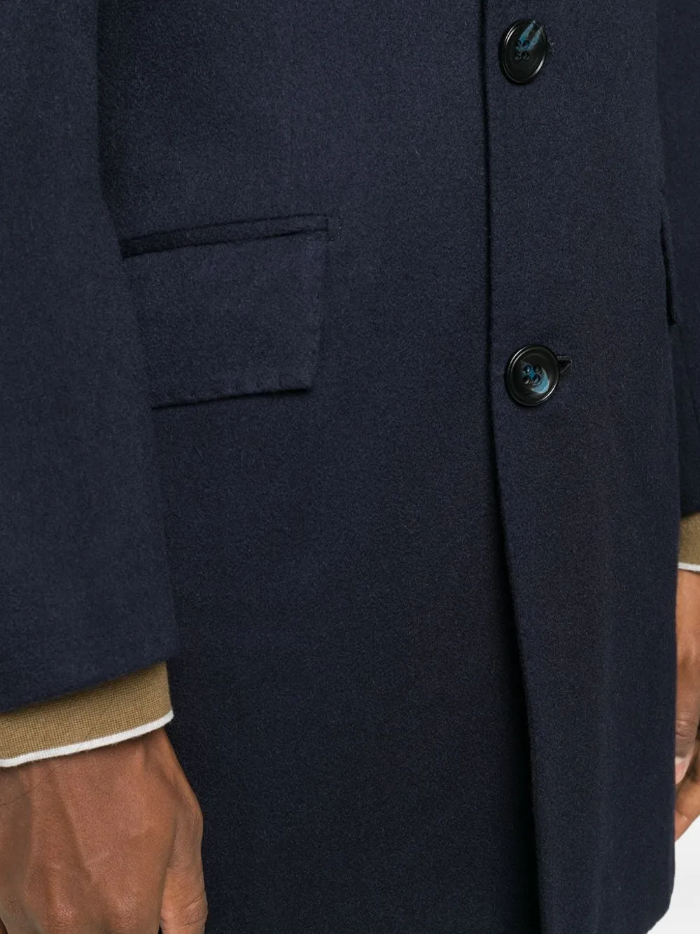 Kiton Jas met enkele rij knopen Blauw