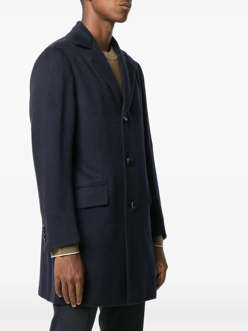  Kiton Single-breasted Coat - Blue 