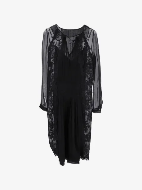 Alberta Ferretti Vintage lace pleated midi dress