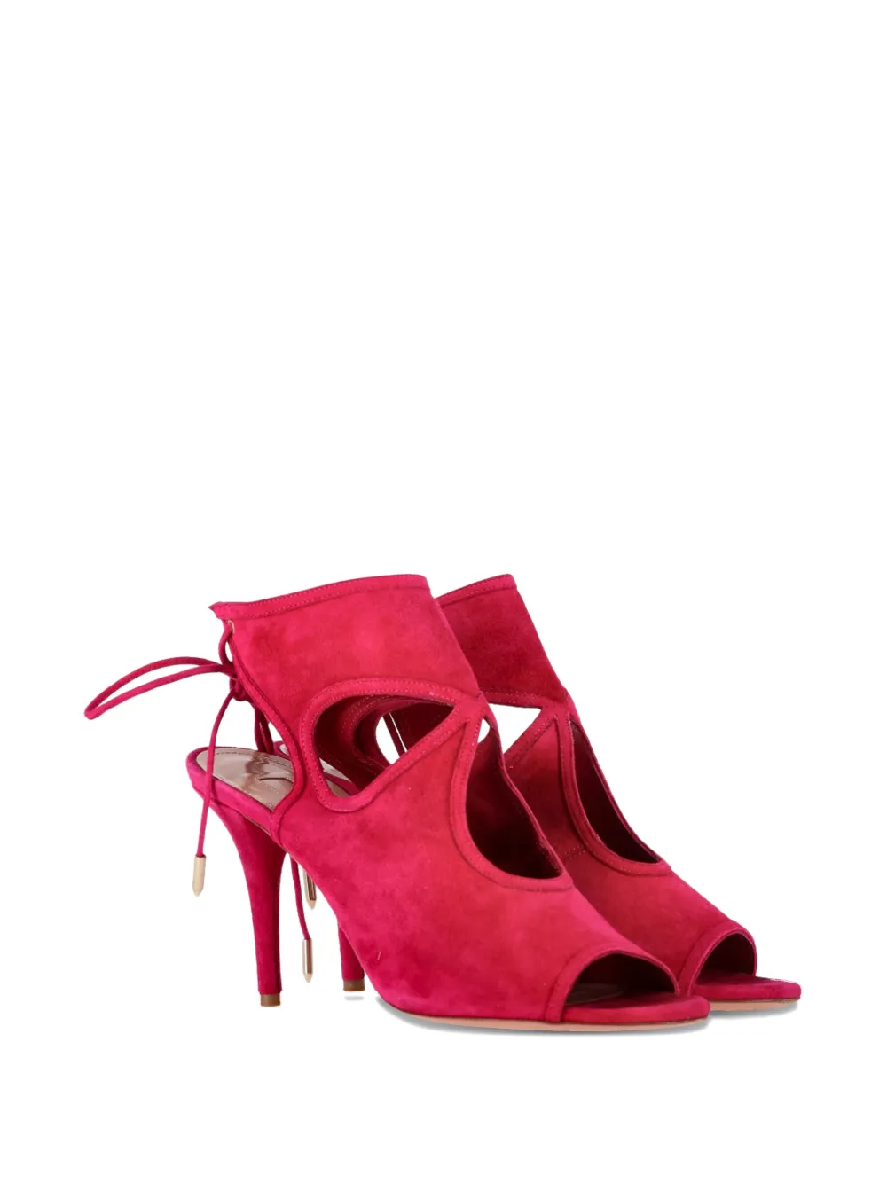 Aquazzura Sexy Thing cut-out tie sandals - Roze