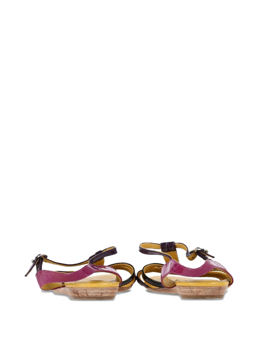 Strappy Patent-Leather Flat Sandals