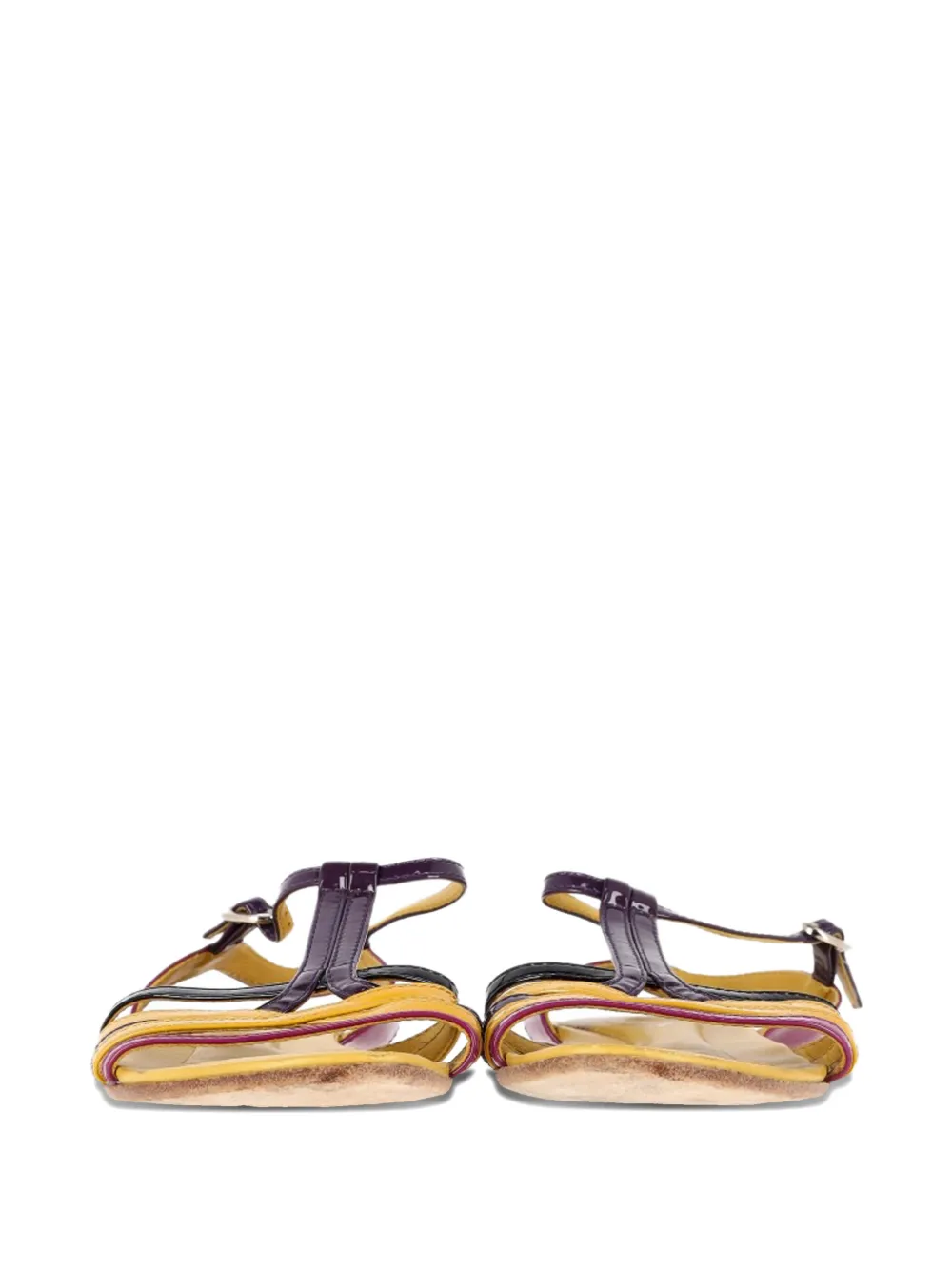 Strappy Patent-Leather Flat Sandals