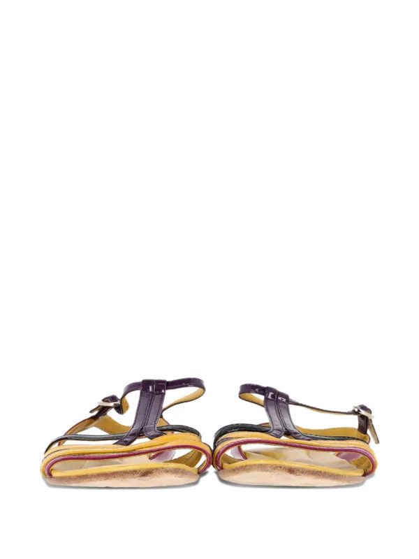 TOD'S フラットサンダル イエロー Tod's Vintage エナメルレザーフラットサンダル | イエロー | FARFETCH JP