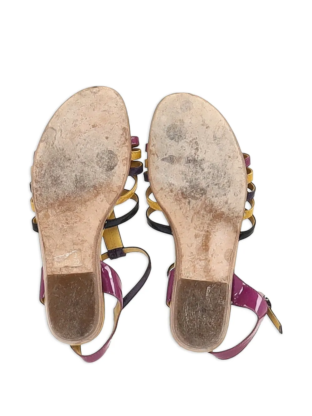 Strappy Patent-Leather Flat Sandals