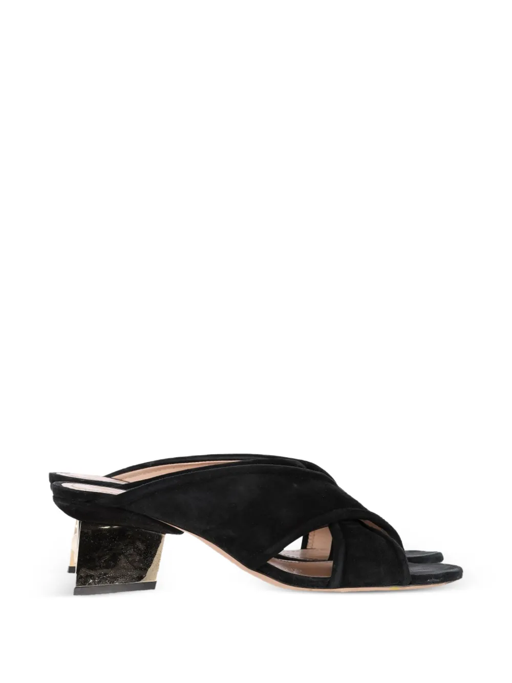 Nicholas Kirkwood cross-strap sculpted mules - Nero