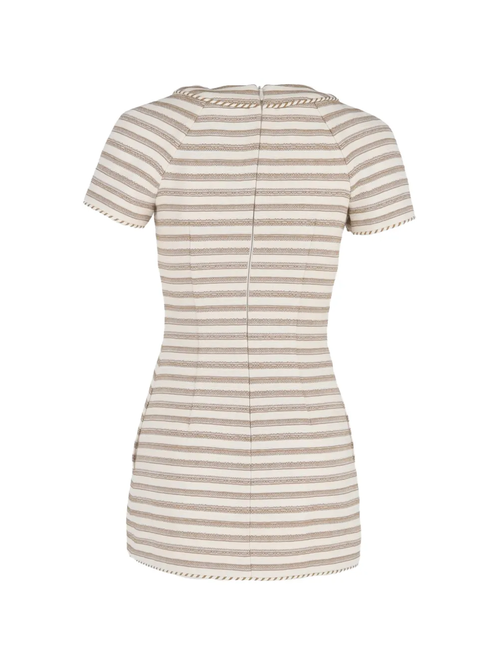 ZIMMERMANN lace-up striped mini dress - Beige