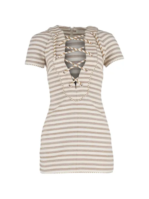 ZIMMERMANN lace-up striped mini dress