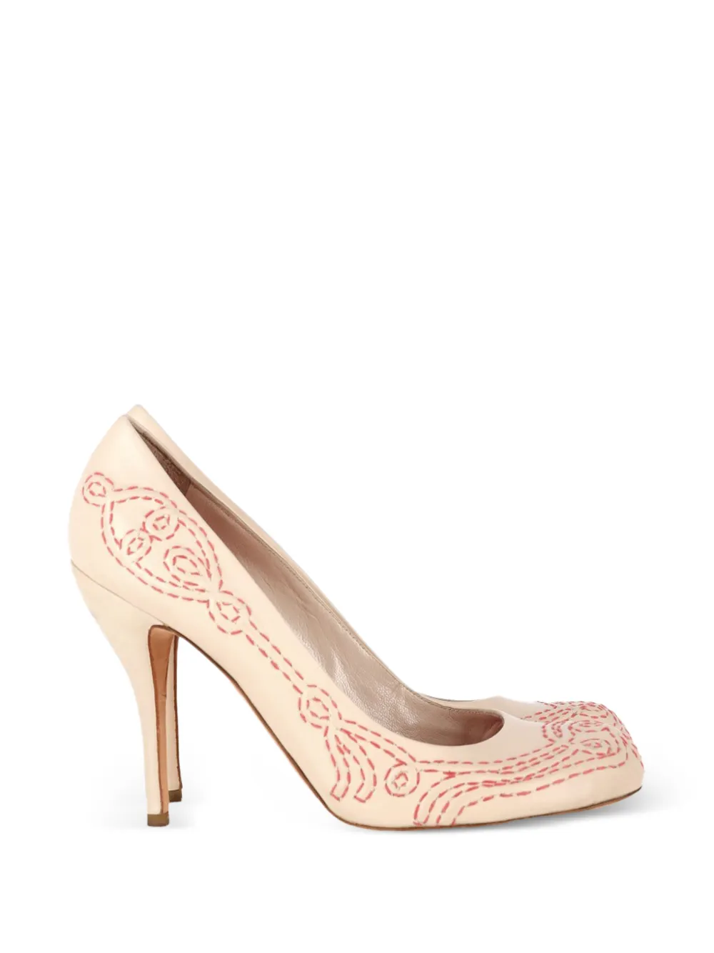 Alexander McQueen Pre-Owned stitching detail pumps - Nude