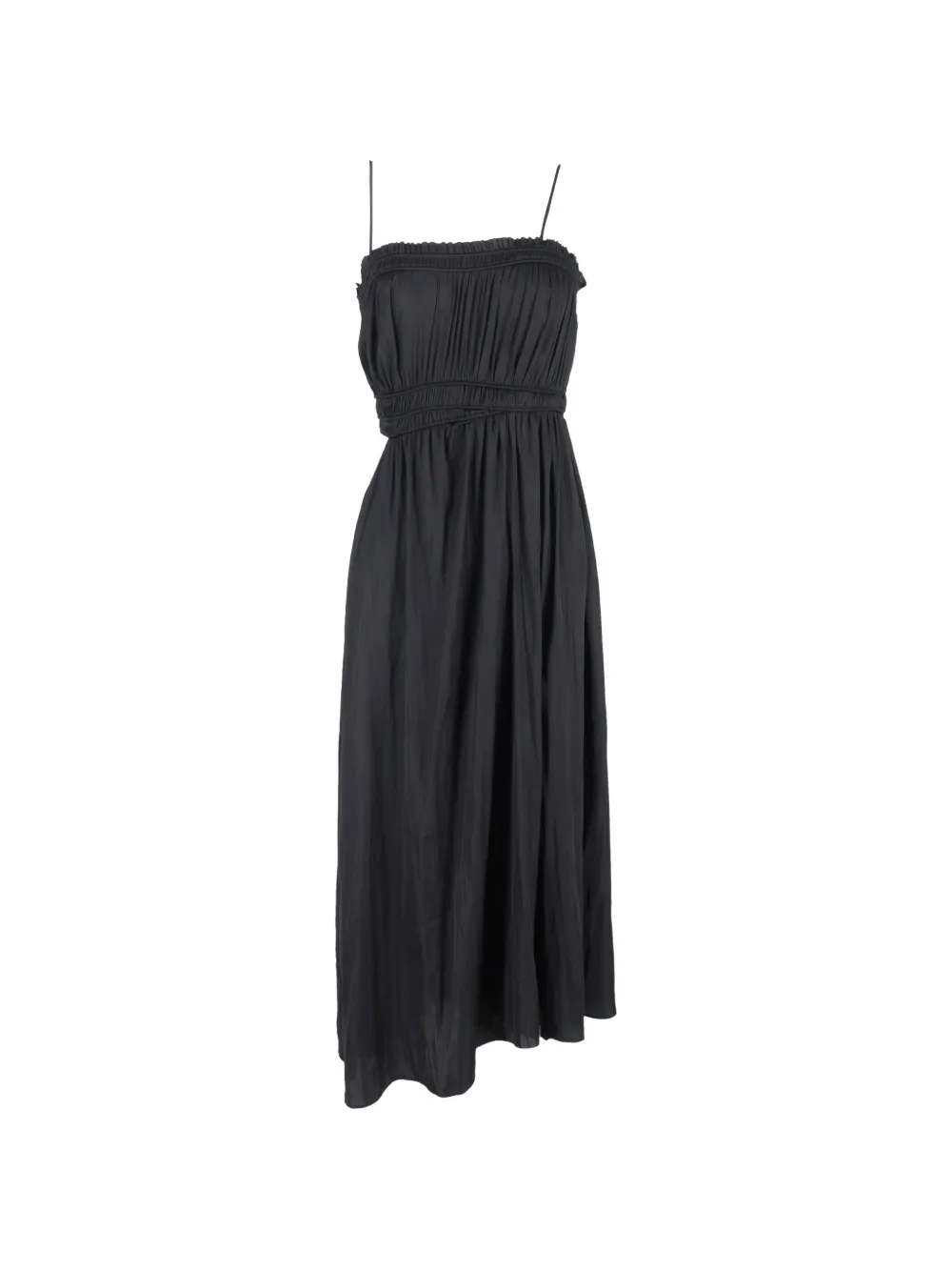 Maje cut-out shirred midi dress - Nero
