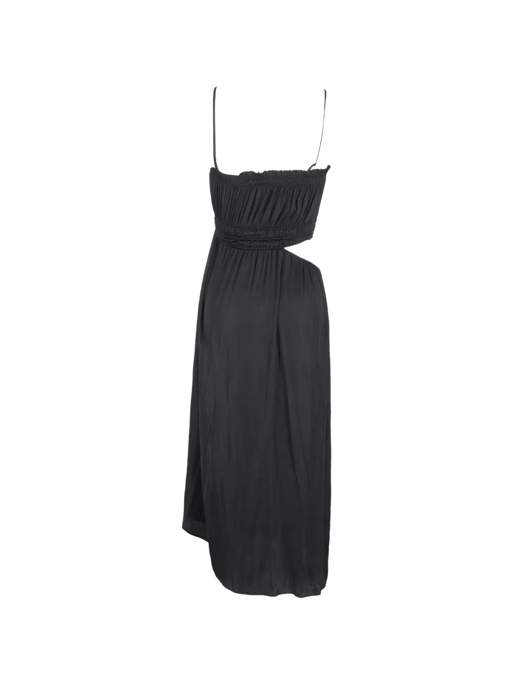 Maje cut-out shirred midi dress - Zwart