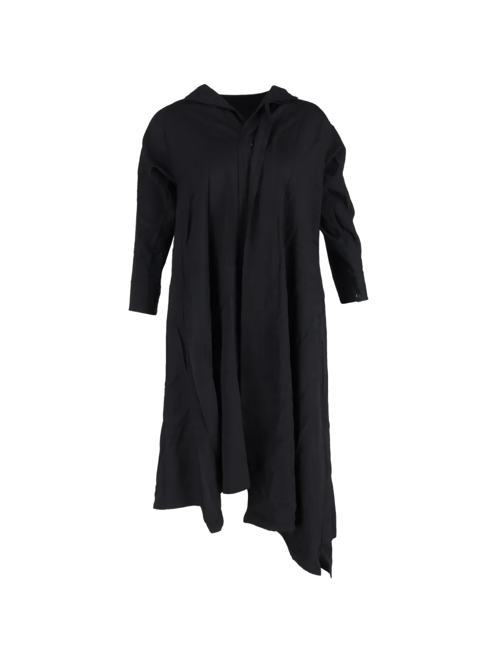 Yohji Yamamoto Pre-Owned asymmetric cotton midi dress - Nero