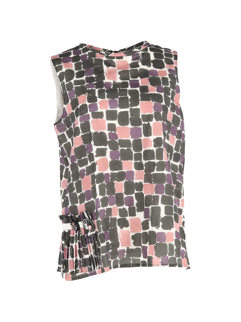 Max Mara printed sleeveless blouse - Bianco