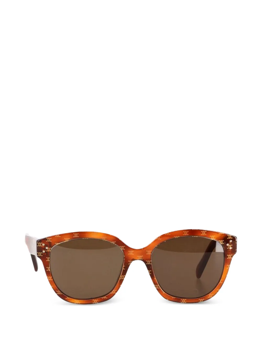Celine Pre-Owned monogram oversized sunglasses - Marrone