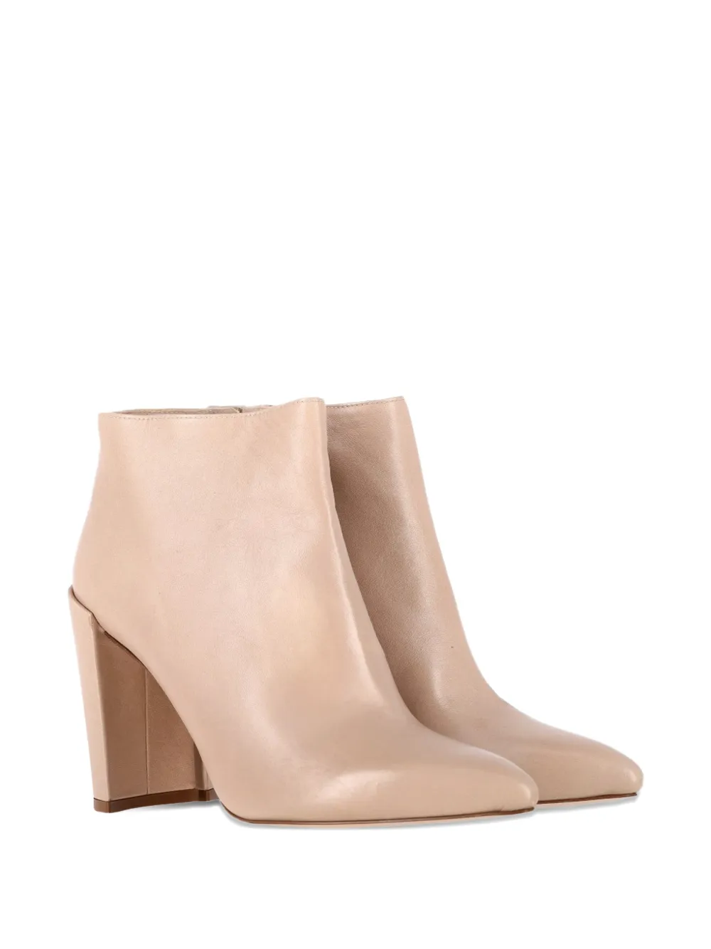 Stuart Weitzman block-heel leather ankle boots - Beige