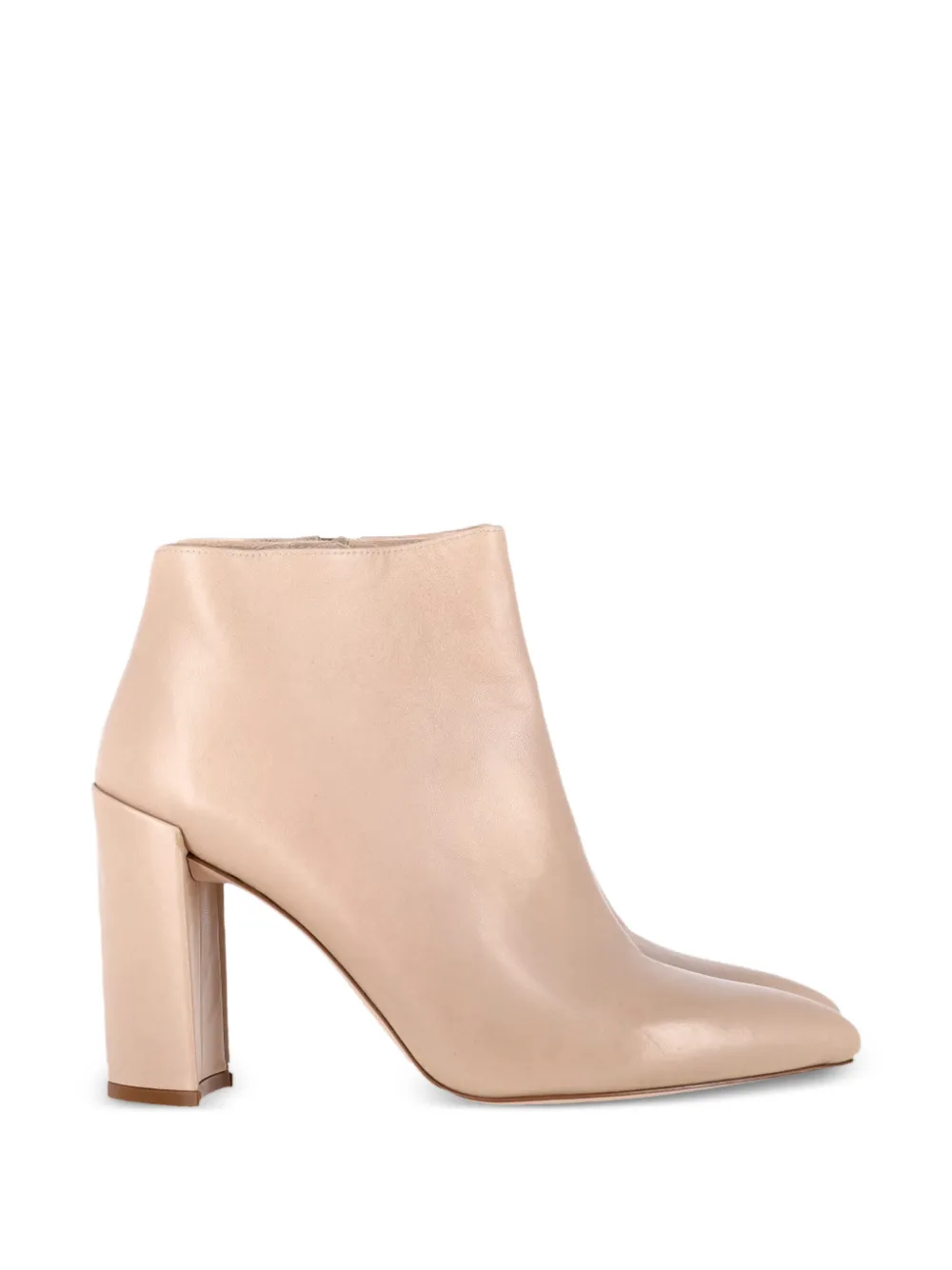 Stuart Weitzman block-heel leather ankle boots - Nude