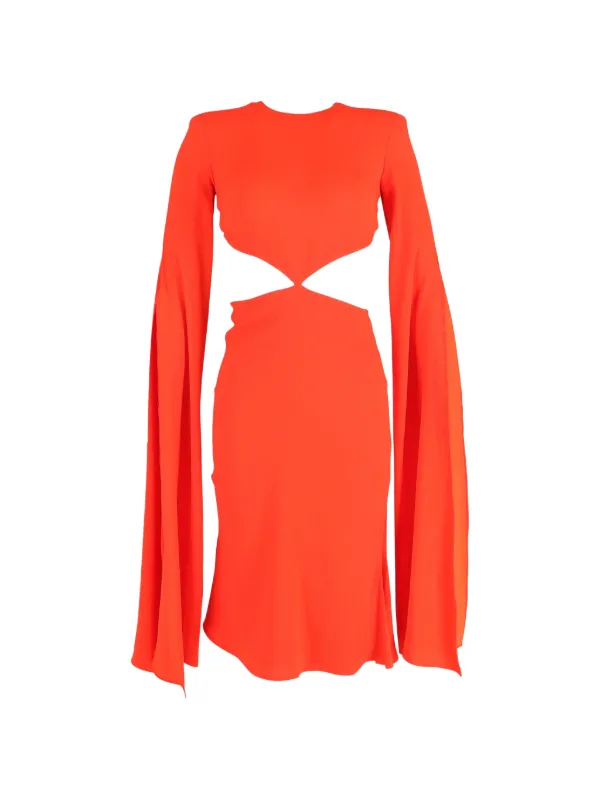 knee length dresses for ladies Slinky Jersey Rose Detail Cut Out Mini Dress in Scarlet Red - 12