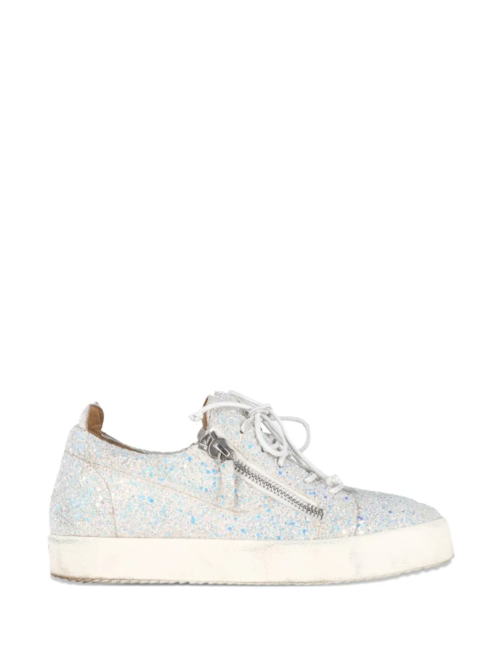 Giuseppe Zanotti Vintage May London glitter zip sneakers - Bianco