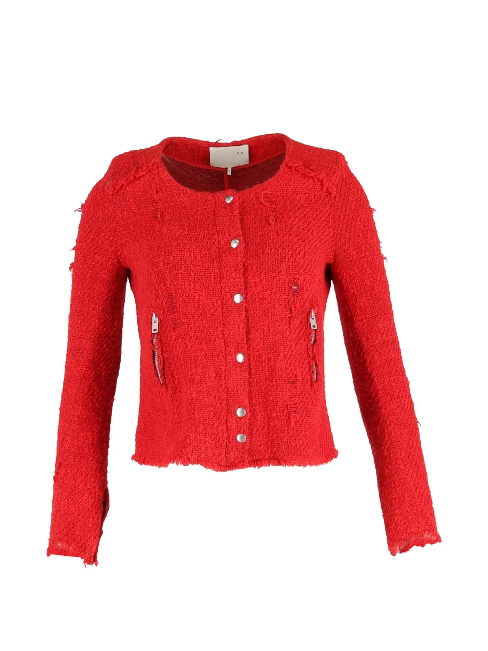 Pre-owned Iro Tweed Zip Jacket In Red